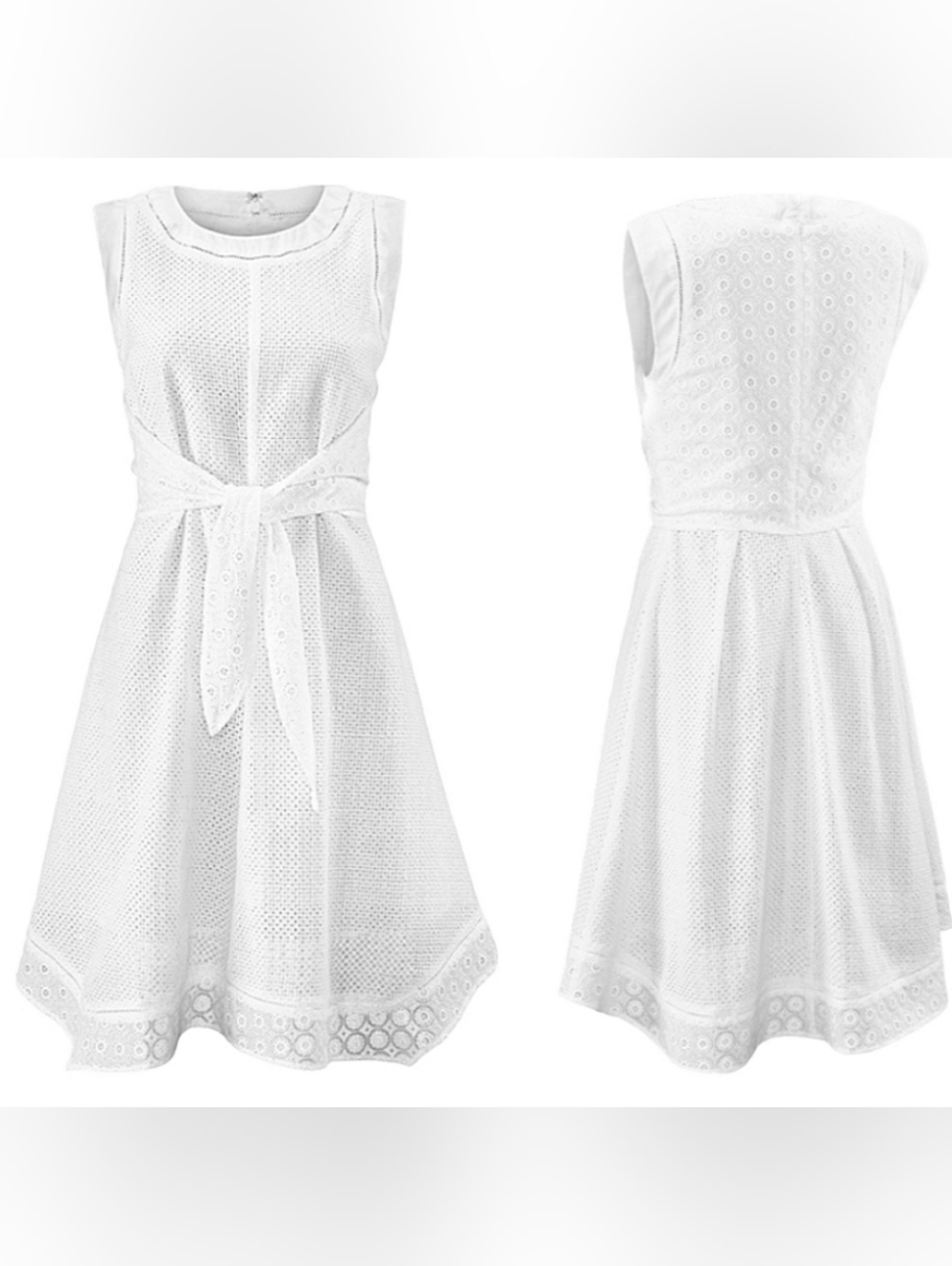 CAbi White Eyelet Lizzie Dress Sz 4